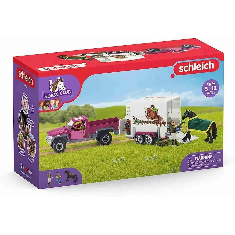 New! Schleich Horse Club 42346 38-Piece Toy Horse Trailer Truck Playset Play Set
